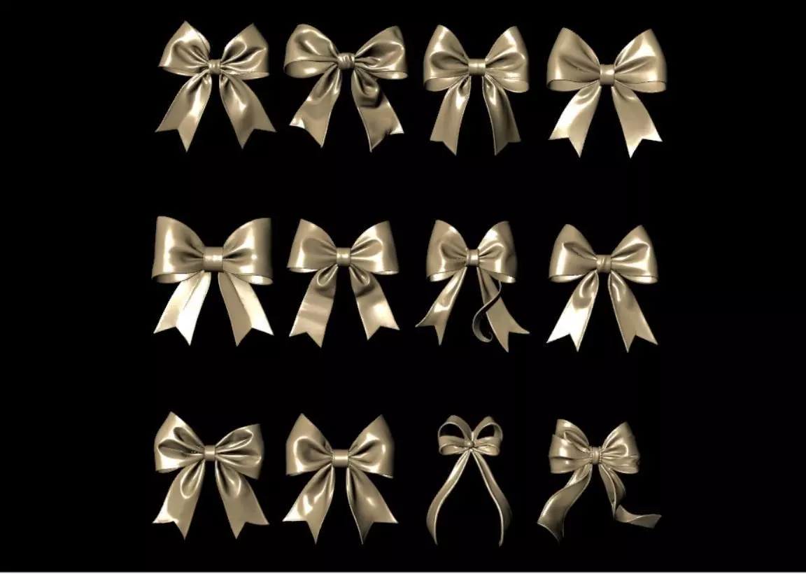 ribbon bow 3D model_0