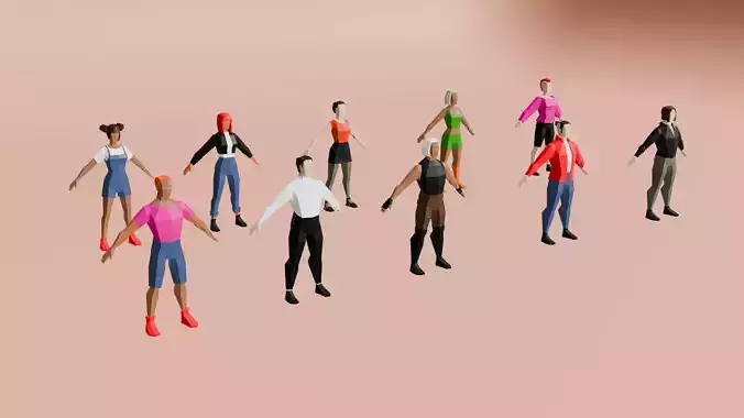 LowPoly simple characters