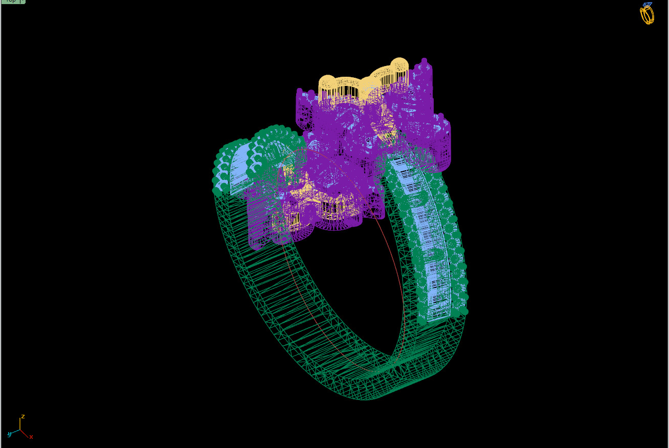 Custom Butterfly Shape Cluster Diamond Ring - Butterfly Ring 3D print model_15