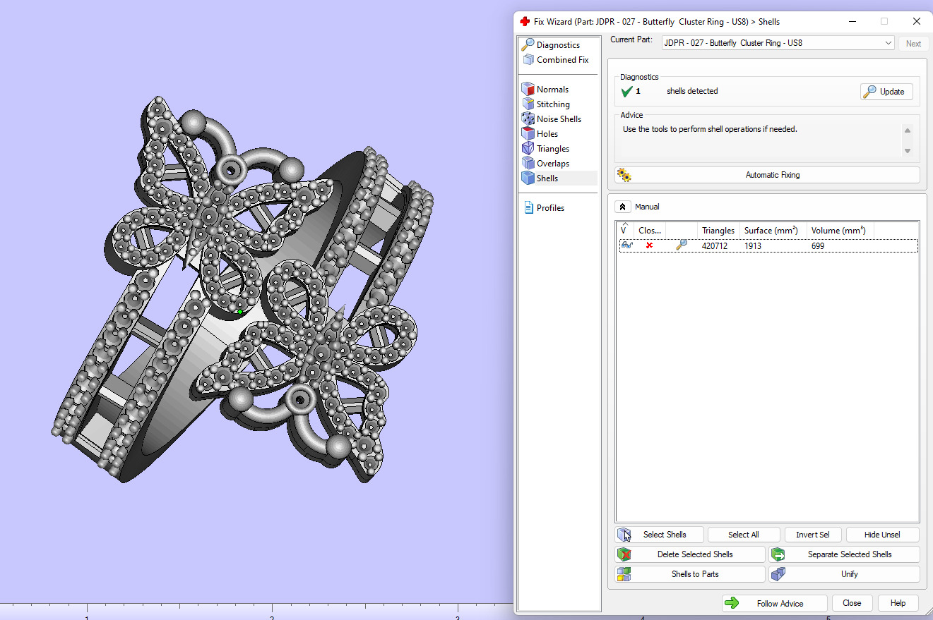 Custom Butterfly Shape Cluster Diamond Ring - Butterfly Ring 3D print model_16