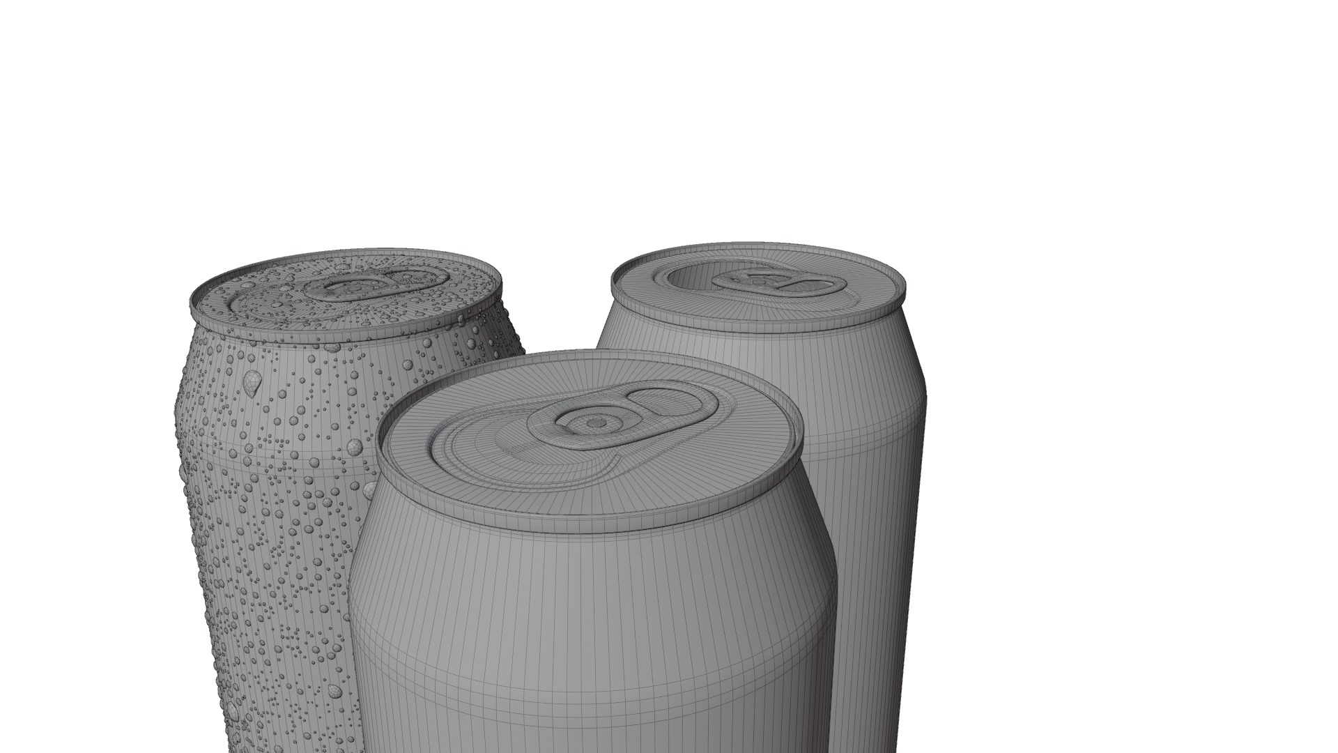 Mixed Beverage Cans Pack - Water Droplets Open and Closed Tabs 3D Model Collection_19