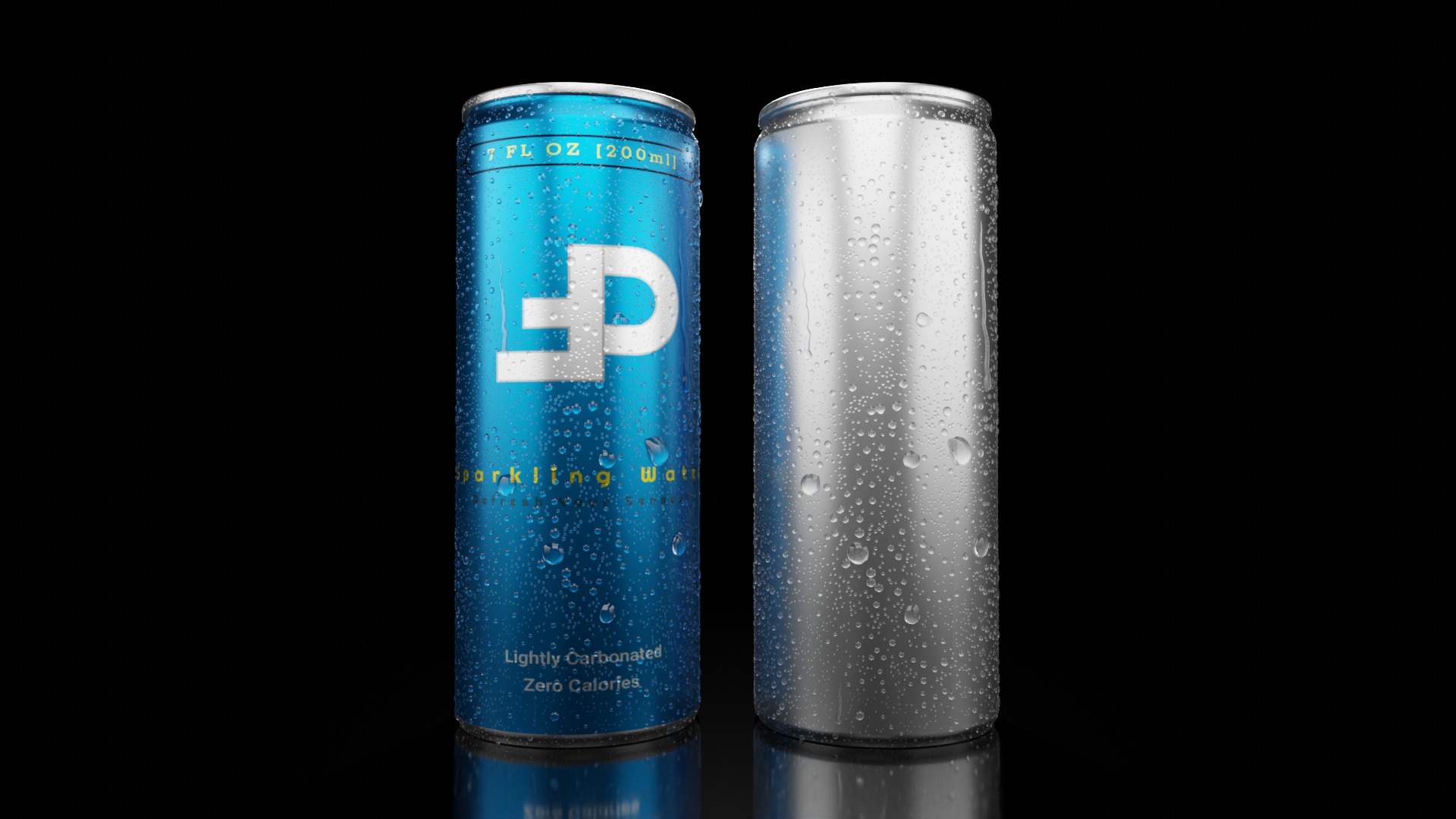 Mixed Beverage Cans Pack - Water Droplets Open and Closed Tabs 3D Model Collection_4