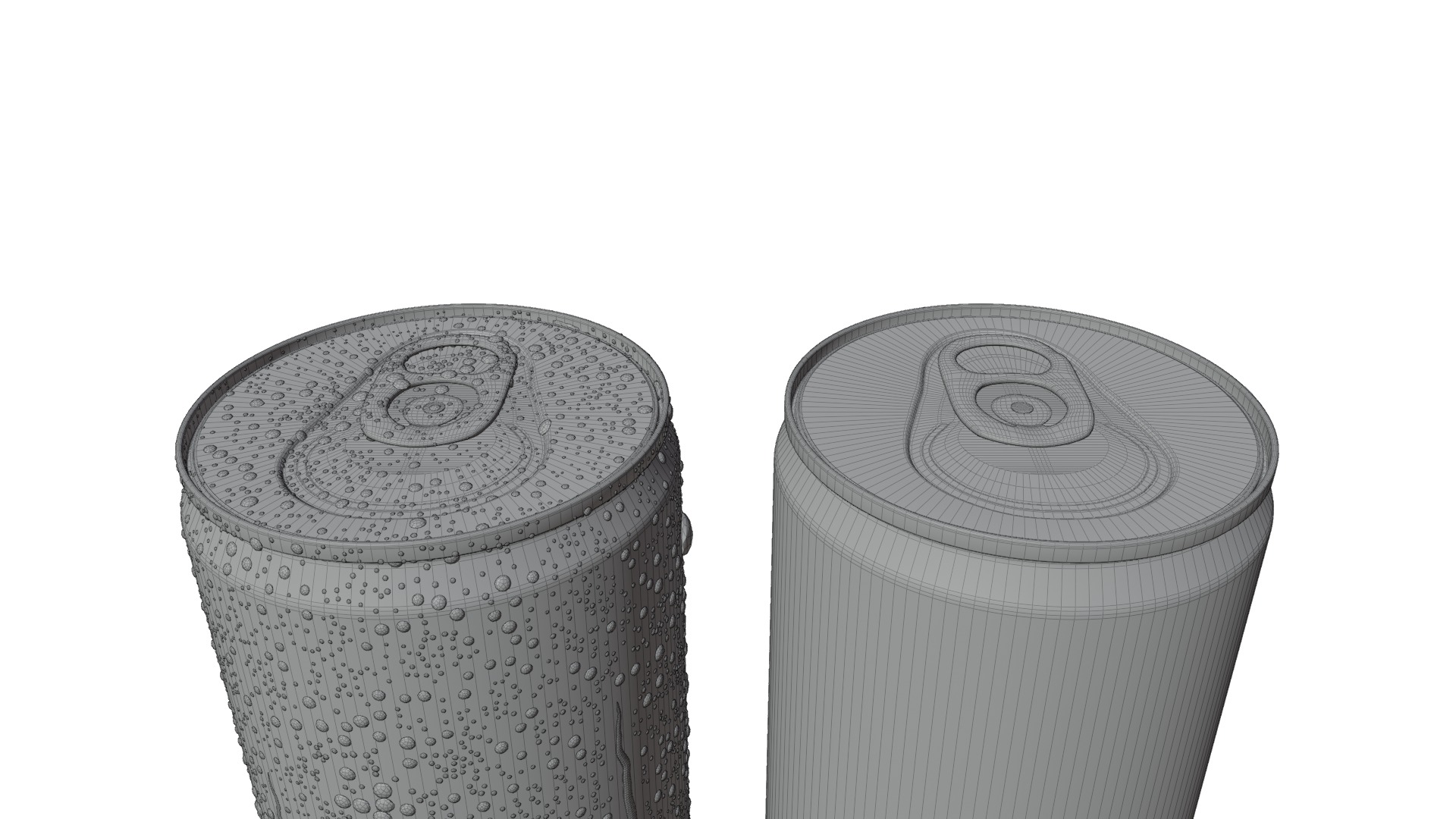 Mixed Beverage Cans Pack - Water Droplets Open and Closed Tabs 3D Model Collection_9