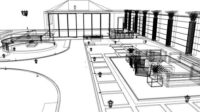 Realistic Garden Outdoor Lounge 3D Model  SketchUp Blender  3D model 7