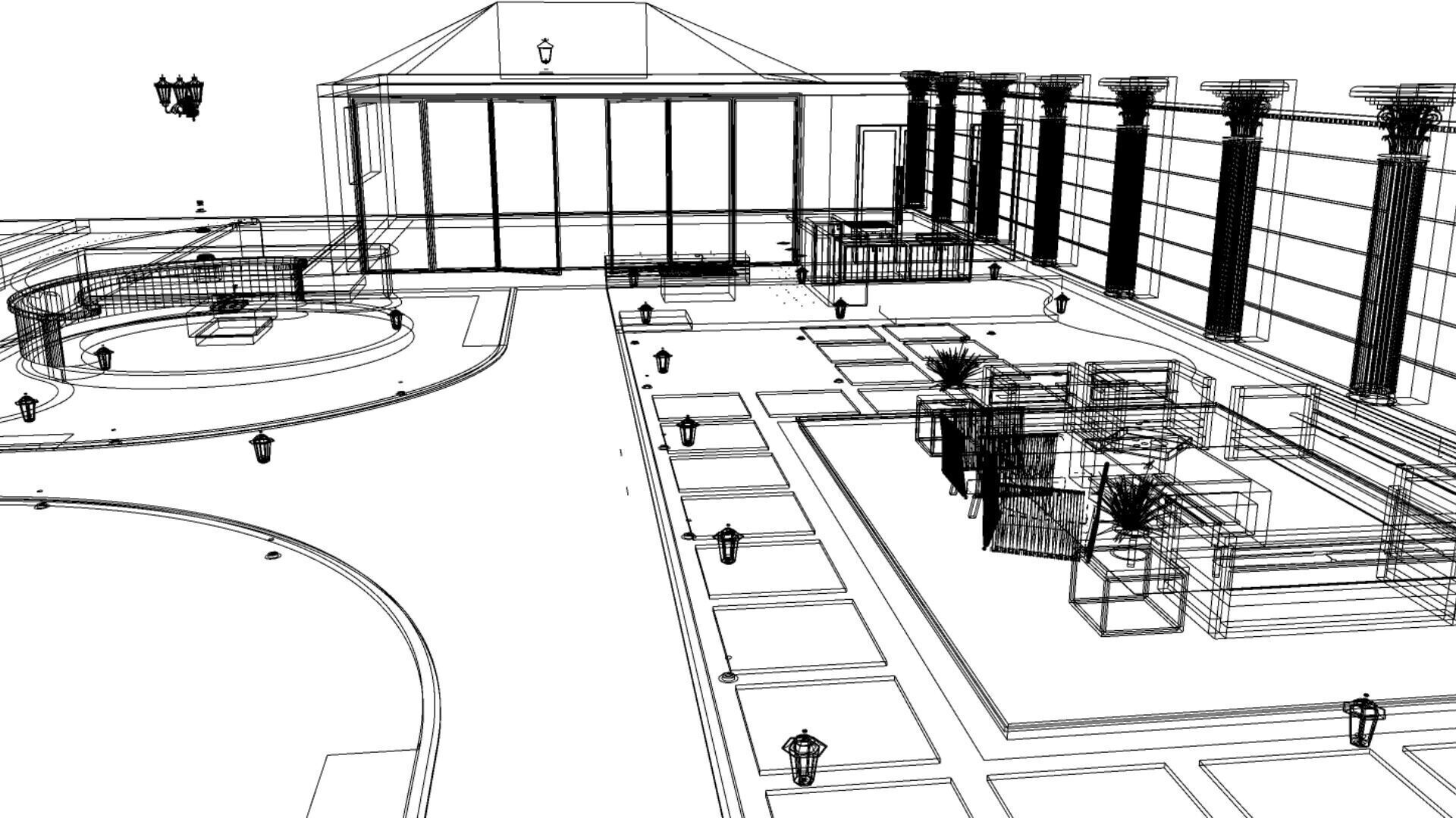 Realistic Garden Outdoor Lounge 3D Model  SketchUp Blender  3D model_6