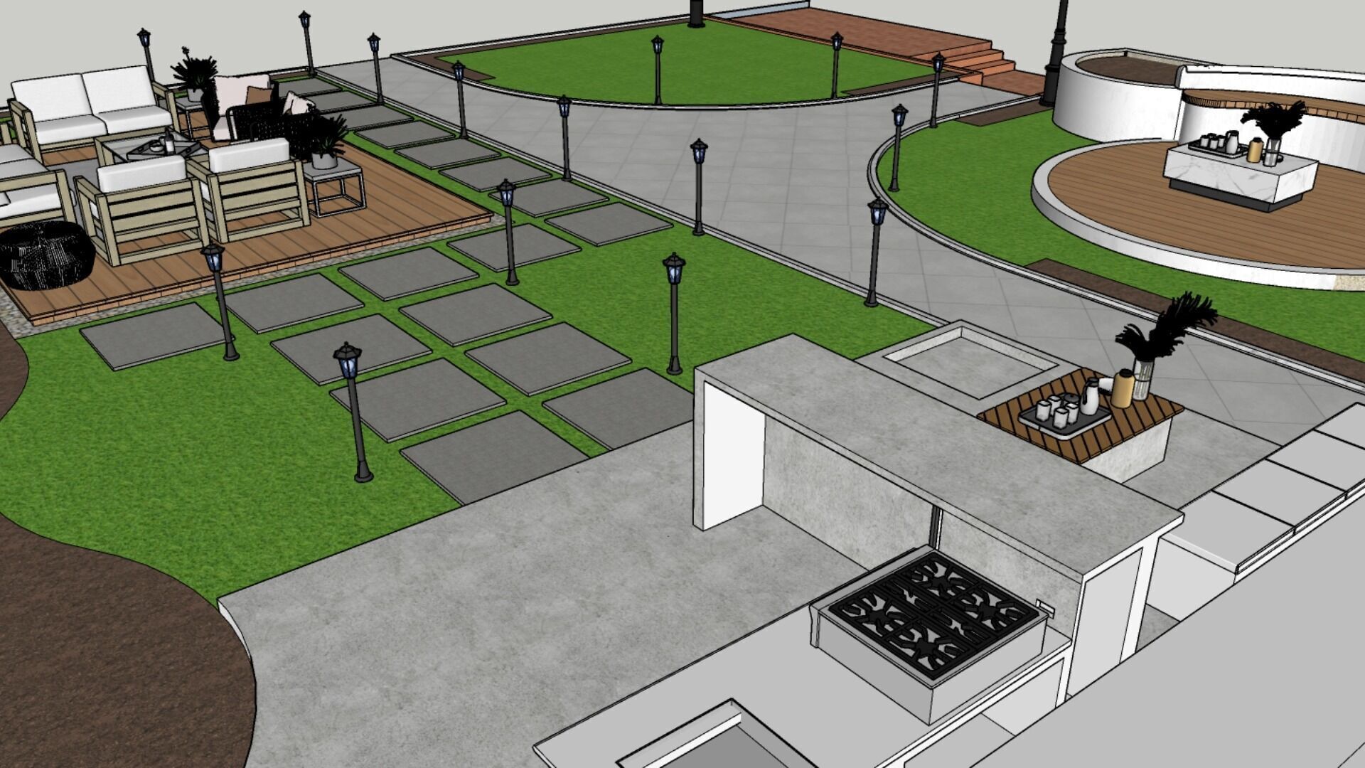 Realistic Garden Outdoor Lounge 3D Model  SketchUp Blender  3D model_4