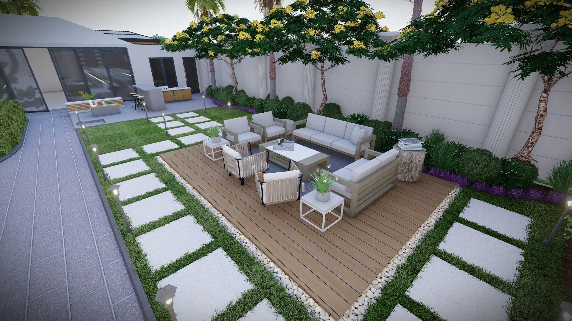 Realistic Garden Outdoor Lounge 3D Model  SketchUp Blender  3D model_2