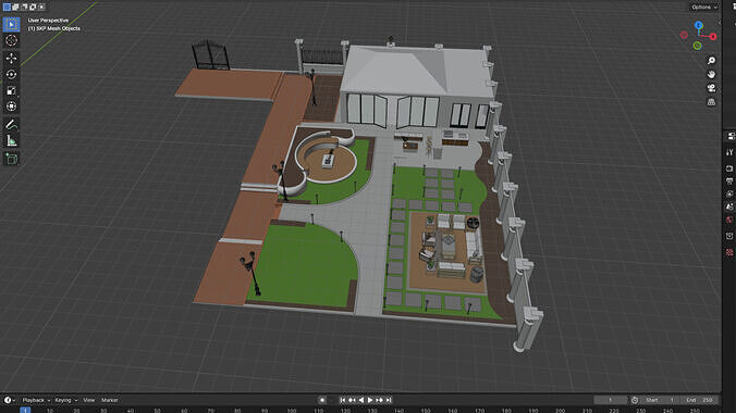 Realistic Garden Outdoor Lounge 3D Model  SketchUp Blender  3D model 4