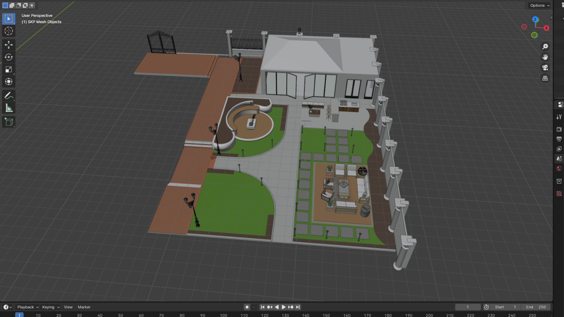 Realistic Garden Outdoor Lounge 3D Model  SketchUp Blender  3D model_3