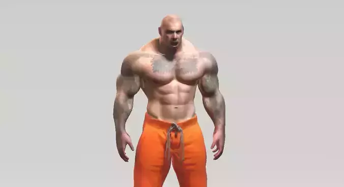 Prison Inmate Doing Burpees Low-poly 3D model