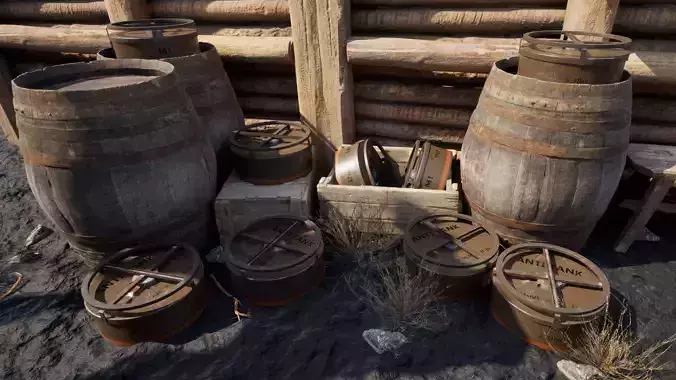 US WW2 Mine Pack 3D Model Collection