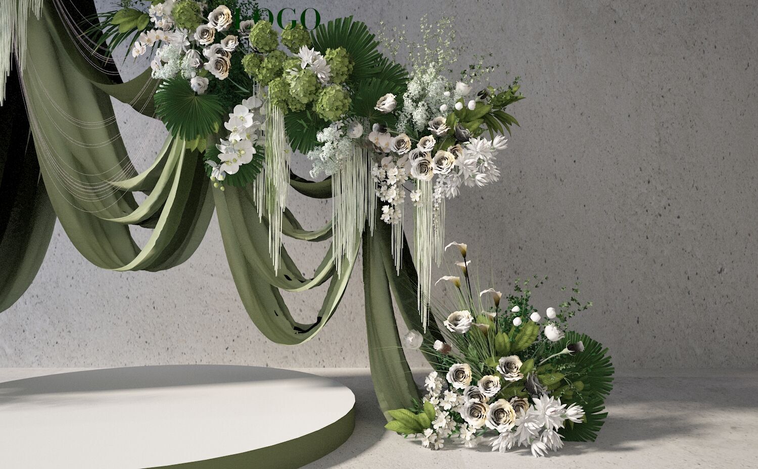 Floristry Fine art display 3D model_2