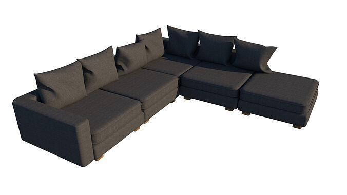 family sofa - black sofa Free 3D model