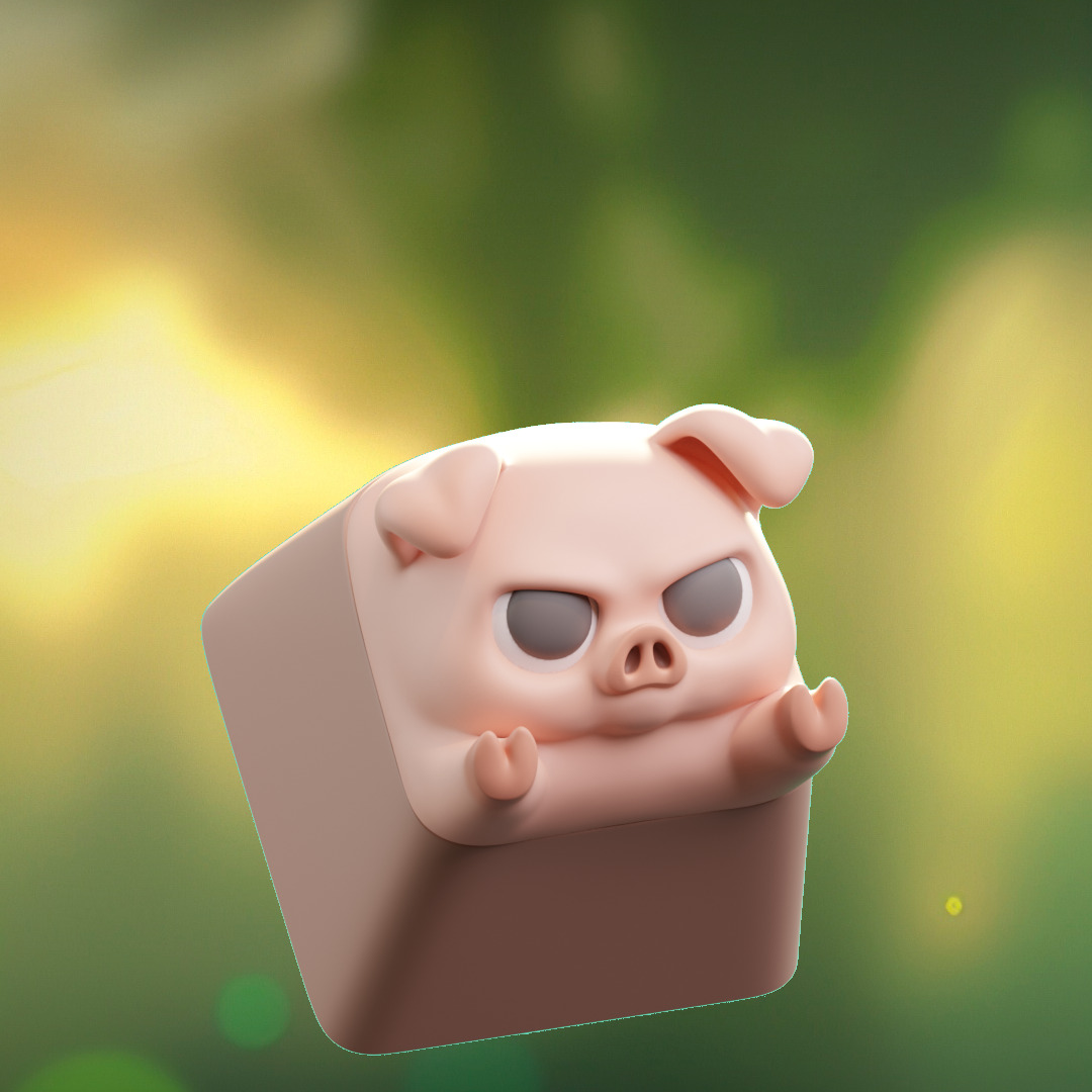 Angry Animals - keycaps to print - Mechanical keyboard 3D print model_30