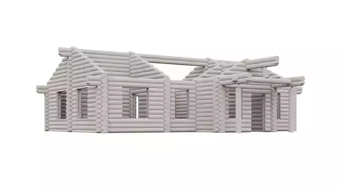 Modular wooden log cabin shell