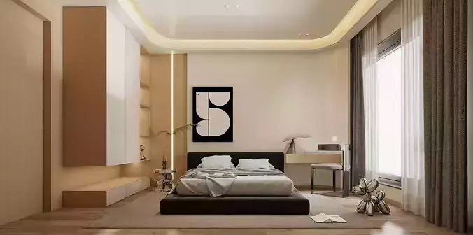 Modern minimalist second bedroom