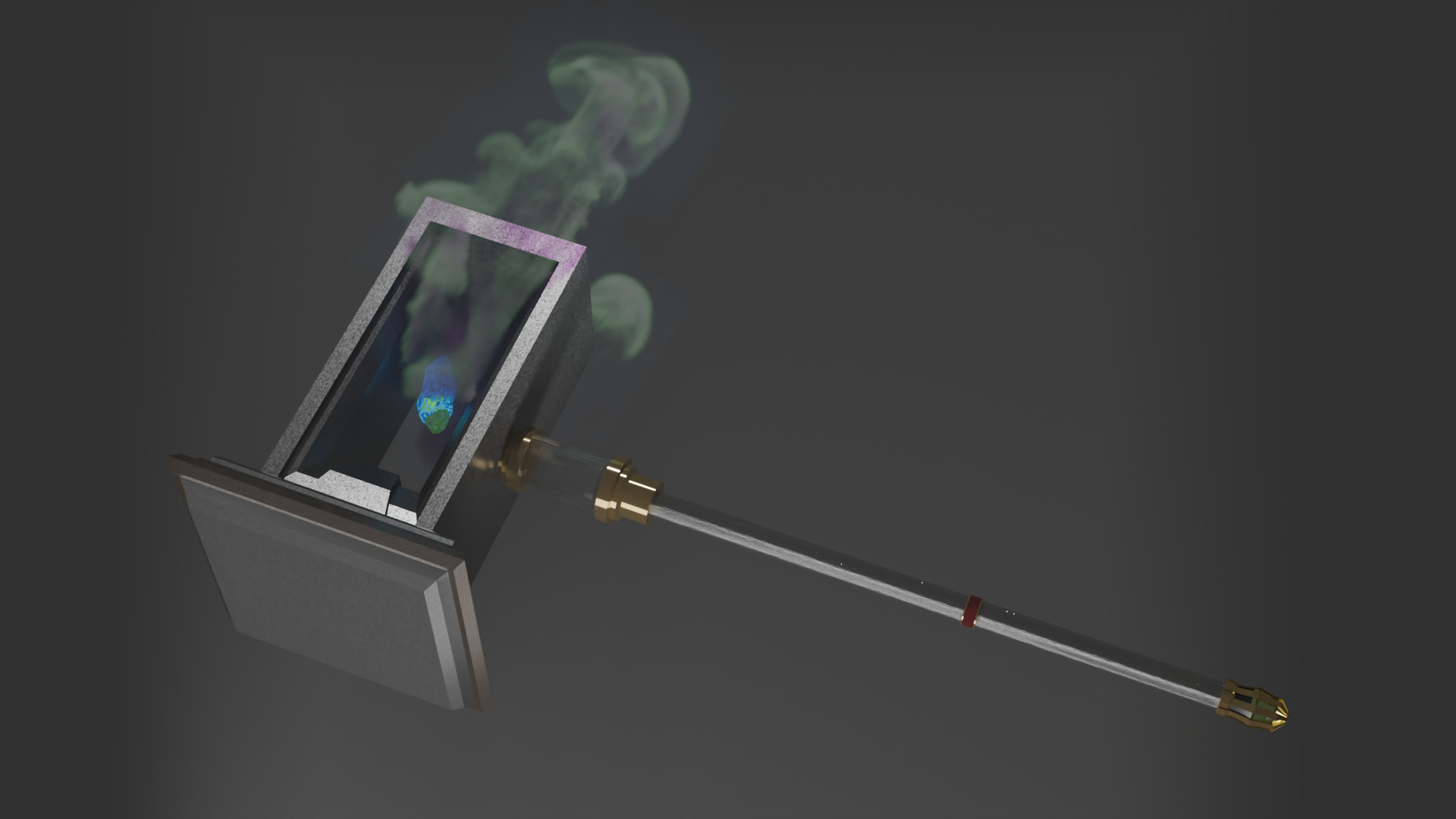 Metal Hammer with smoke effect 3D model_4