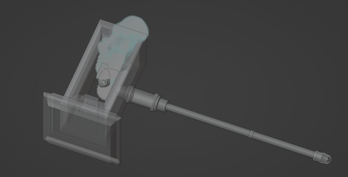 Metal Hammer with smoke effect 3D model_2