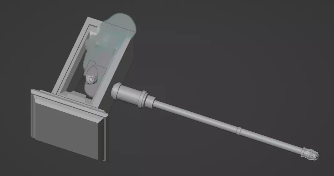 Metal Hammer with smoke effect 3D model_0