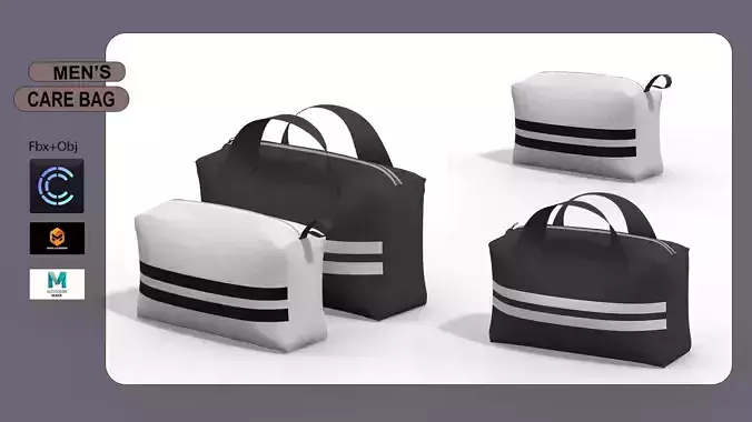 Men care Bag Low-poly 3D model