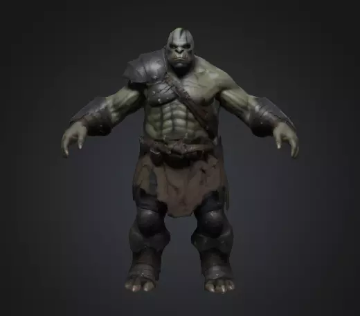 Orc Warrior Rigged Unreal Engine Ready Low-poly 3D model_0