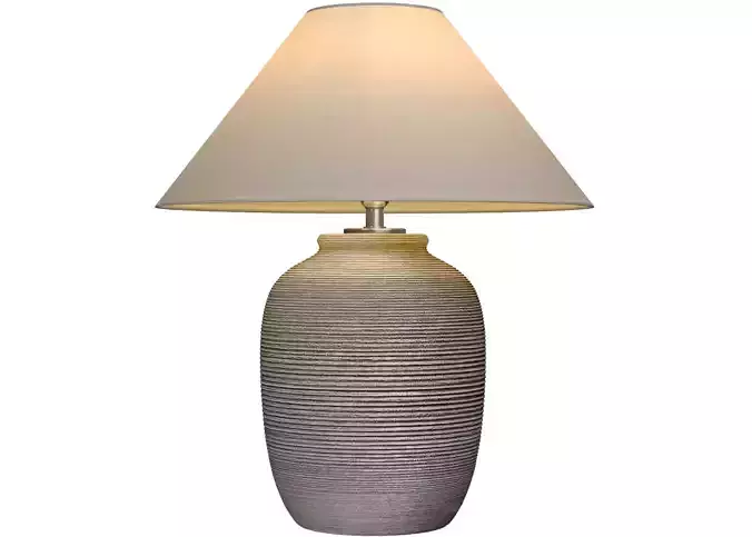 Grey Fluted Nightstand bedside European Ceramic Table Lamp
