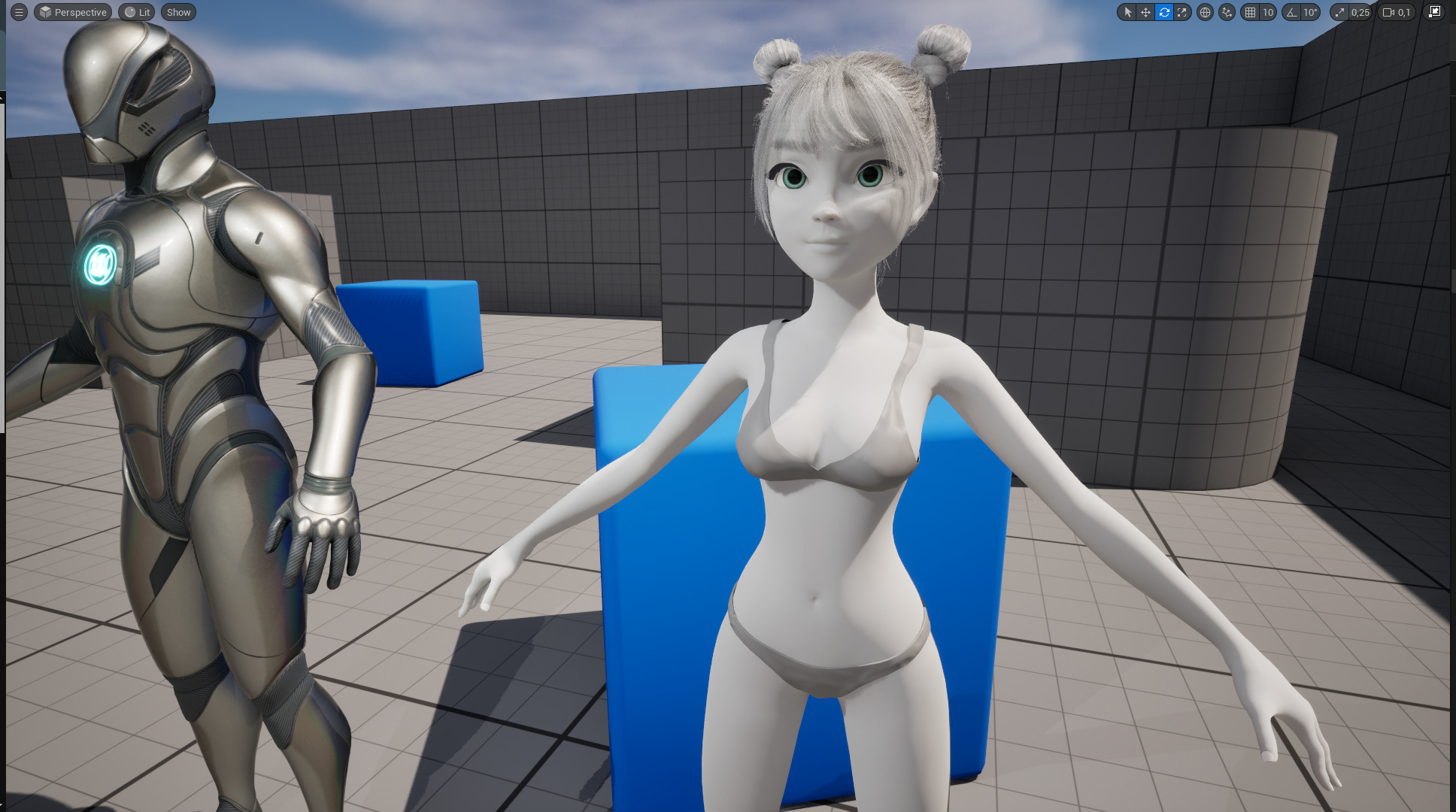 Free Stylized Cartoon Female Young Woman with Perfect Topology Low-poly 3D model_25