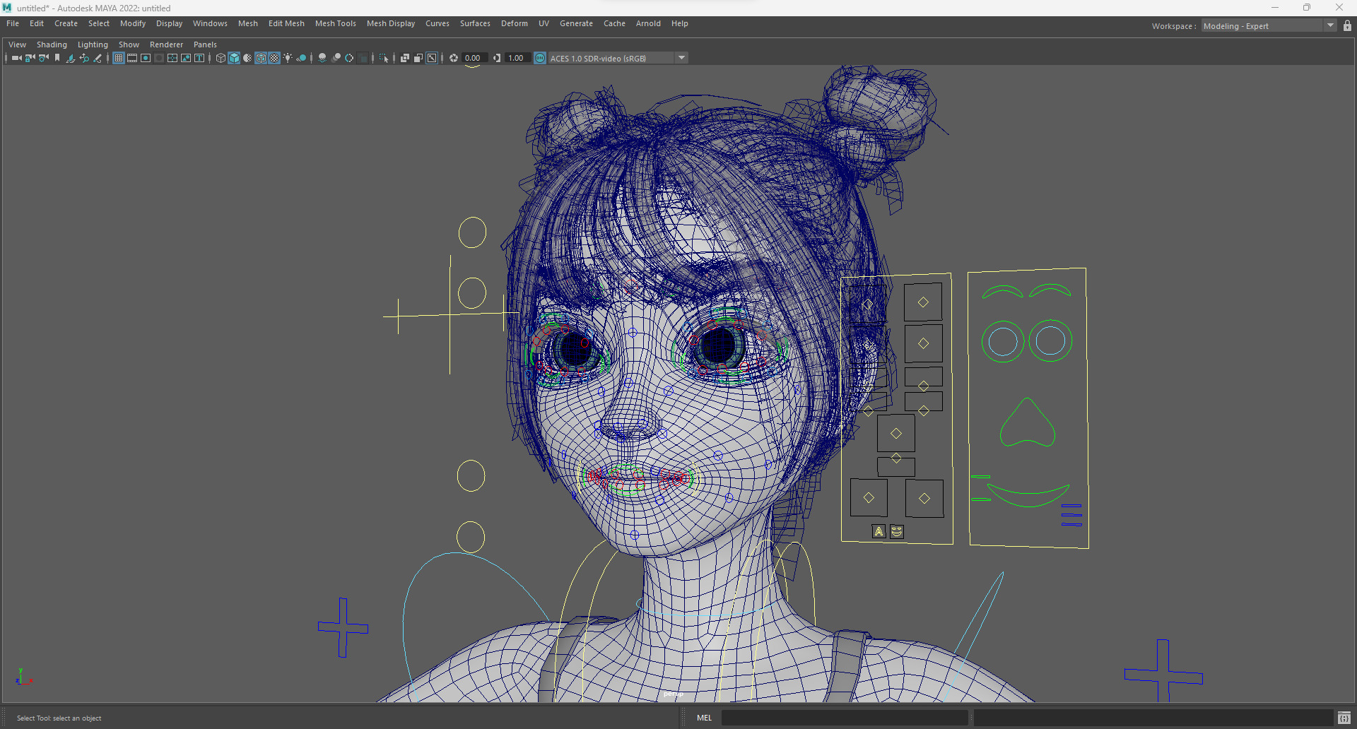 Free Stylized Cartoon Female Young Woman with Perfect Topology Low-poly 3D model_17