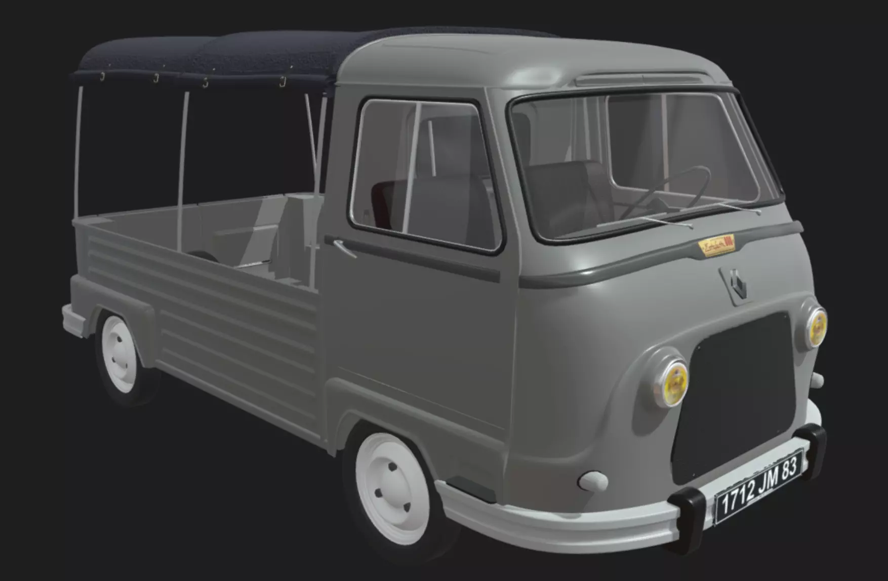 Renault estafette Pickup 1960 3D model_0