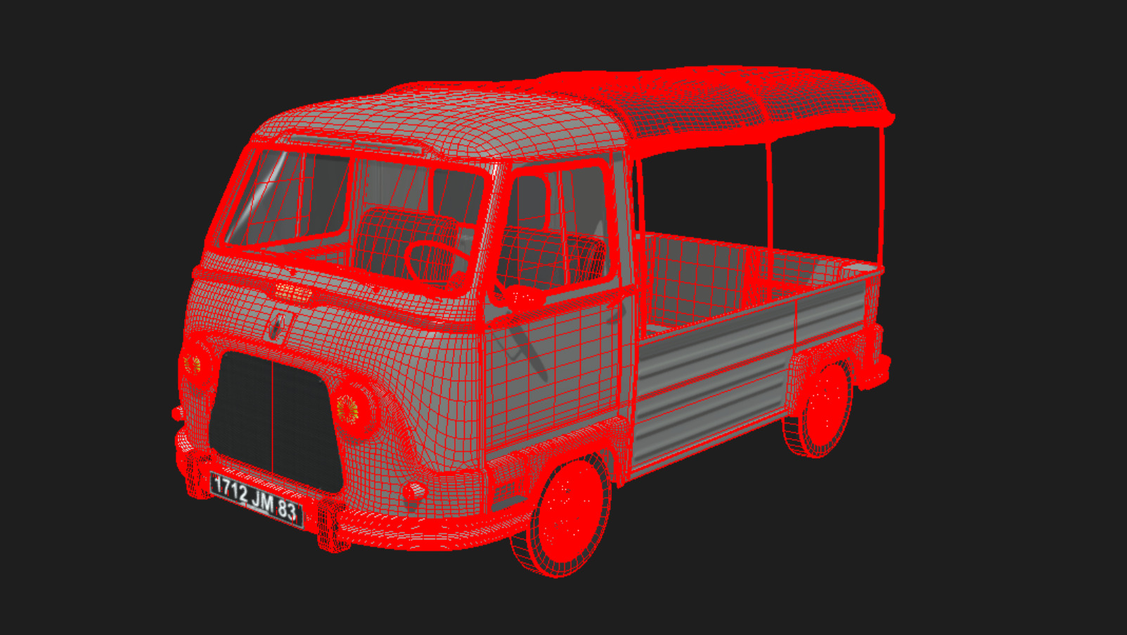 Renault estafette Pickup 1960 3D model_6