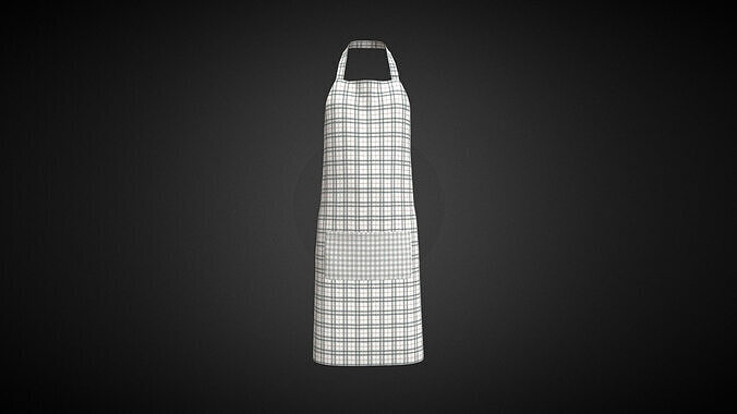Apron-Checked V2 In Low Ploy Low-poly 3D model