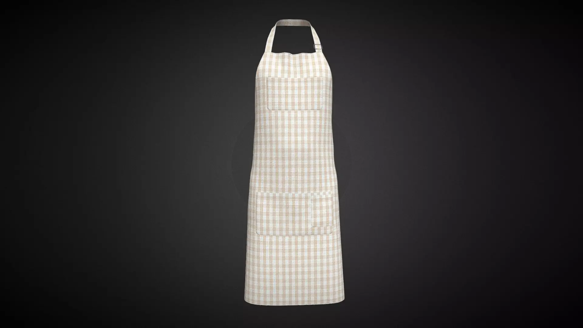 Apron-Checked In Low Poly Low-poly 3D model_0