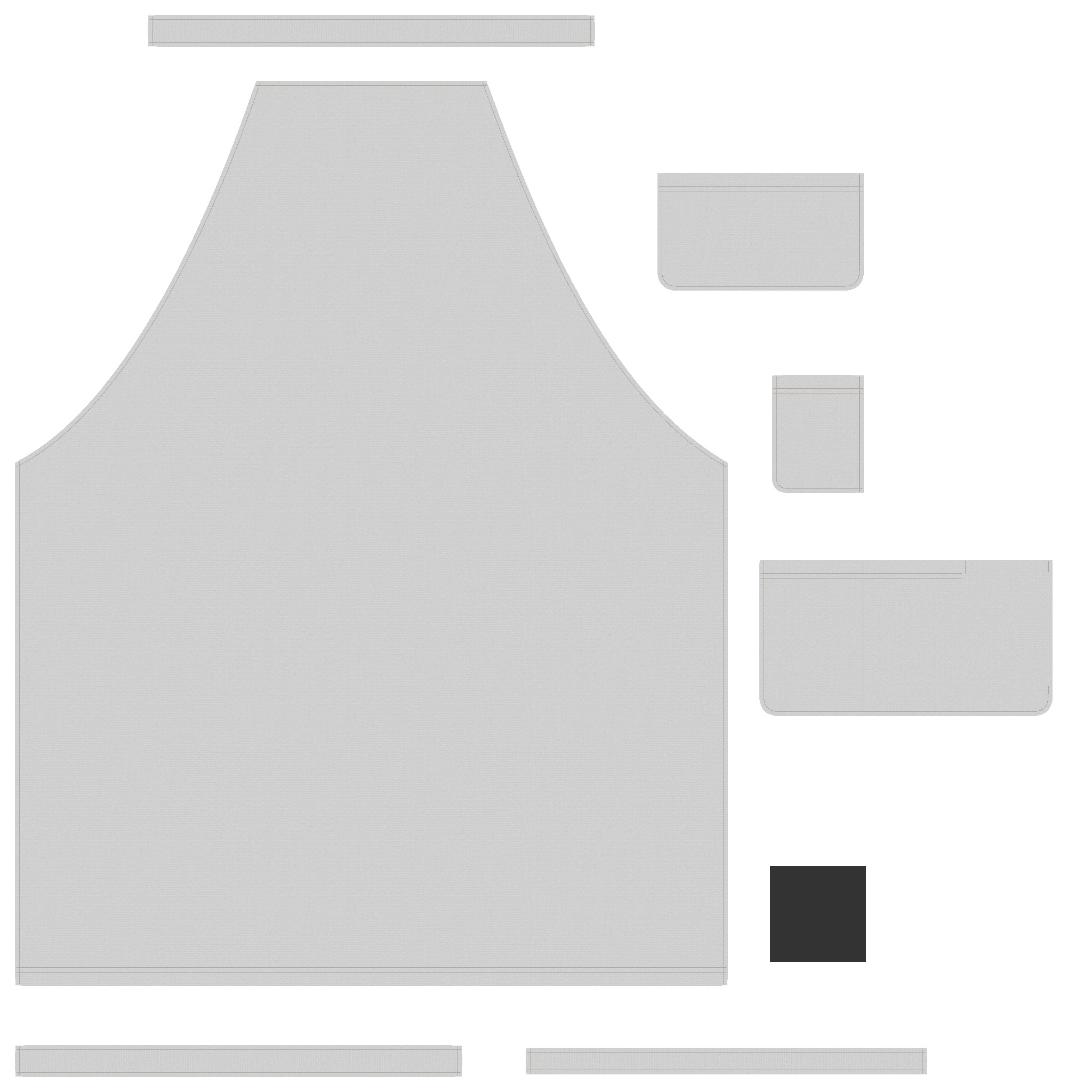 Apron-Checked In Low Poly Low-poly 3D model_6