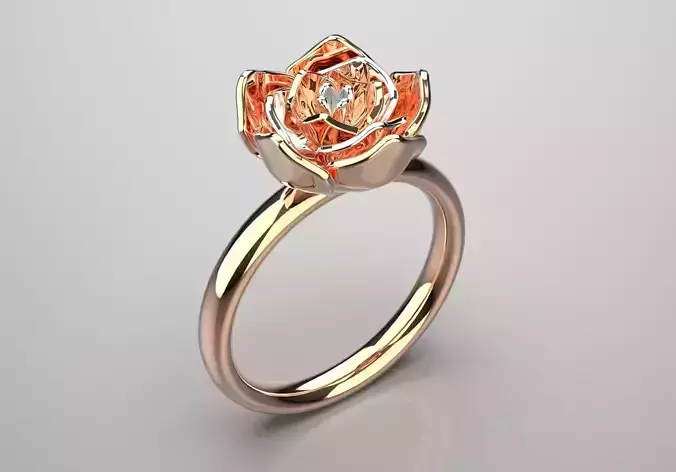 Rose design solitaire ring model gr0029 3D print model