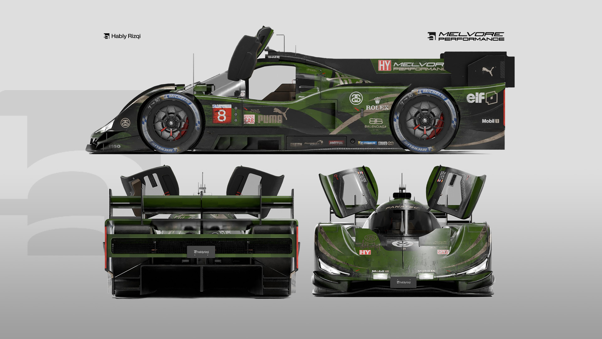 Melvore Hypercar Concept LMDh Low-poly 3D model_2