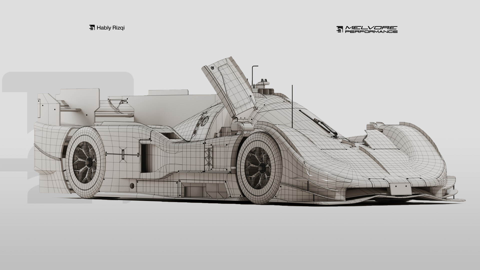 Melvore Hypercar Concept LMDh Low-poly 3D model_4
