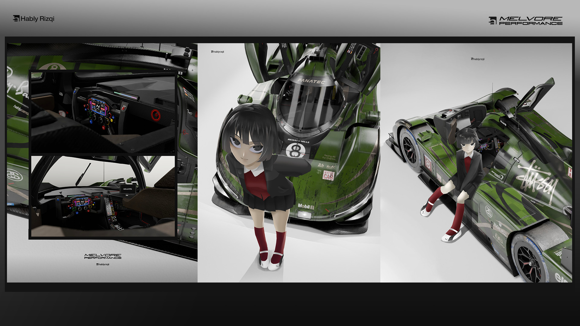 Melvore Hypercar Concept LMDh Low-poly 3D model_3