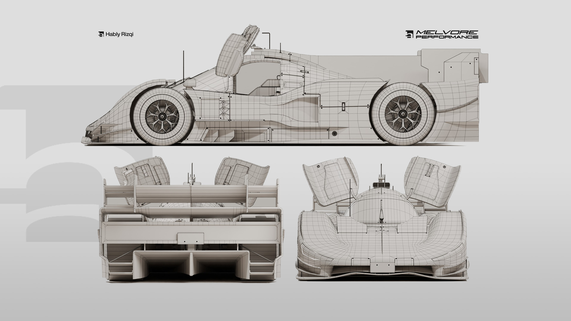 Melvore Hypercar Concept LMDh Low-poly 3D model_5