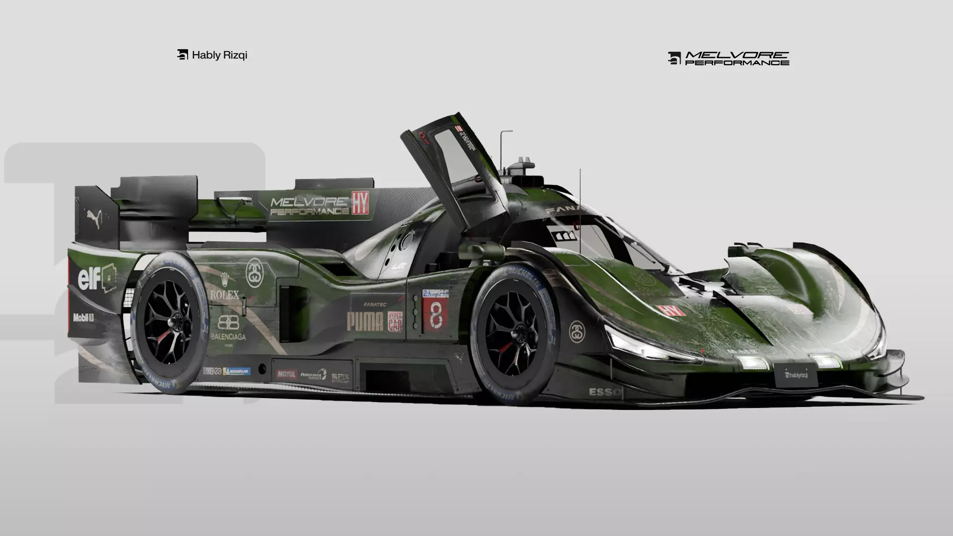 Melvore Hypercar Concept LMDh Low-poly 3D model_0