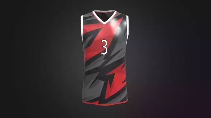 Basketball Jersey Player 03 In Low Poly