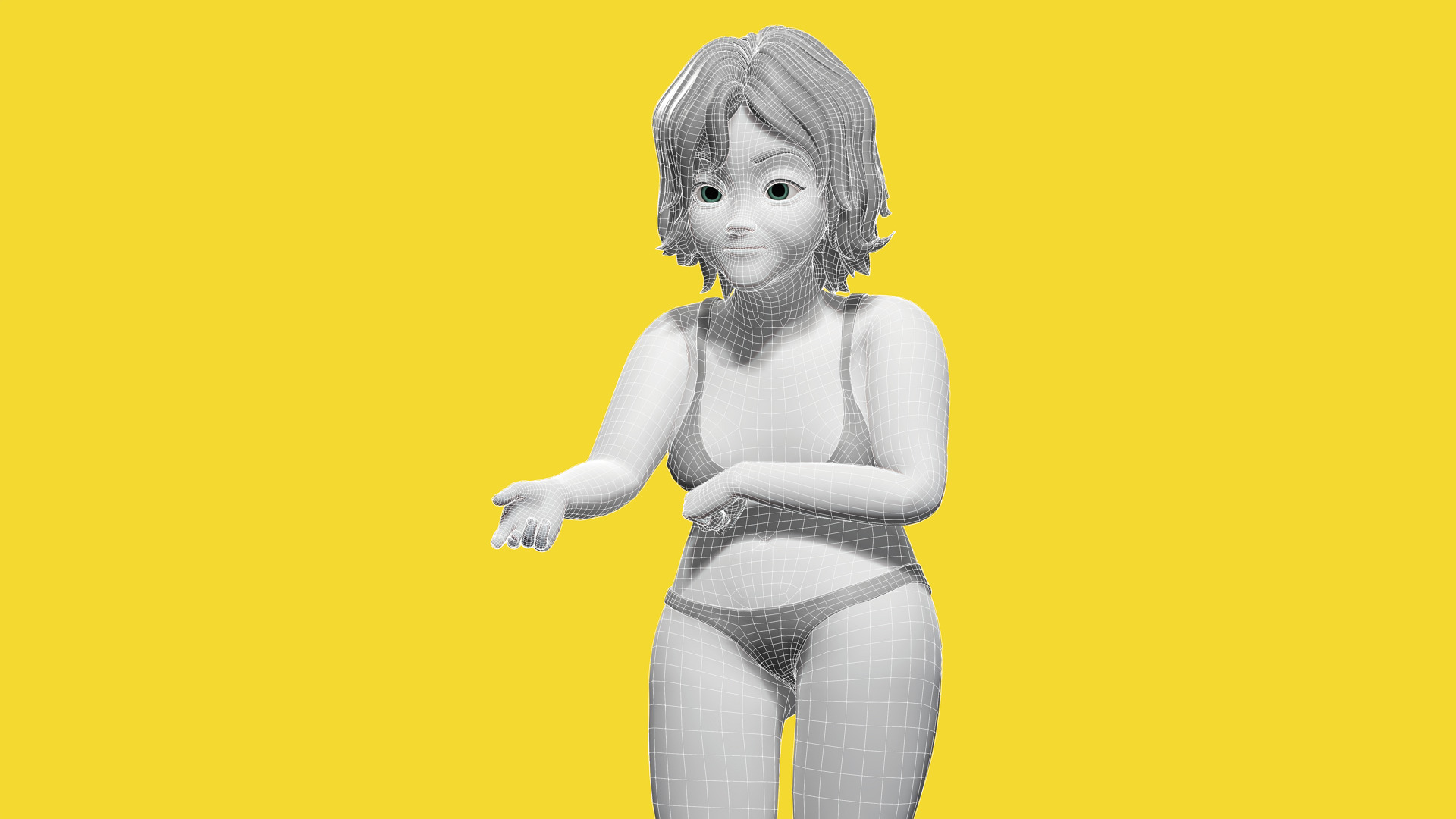 Free Stylized Cartoon Older Woman Rigged Elderly grandmother Low-poly 3D model_11