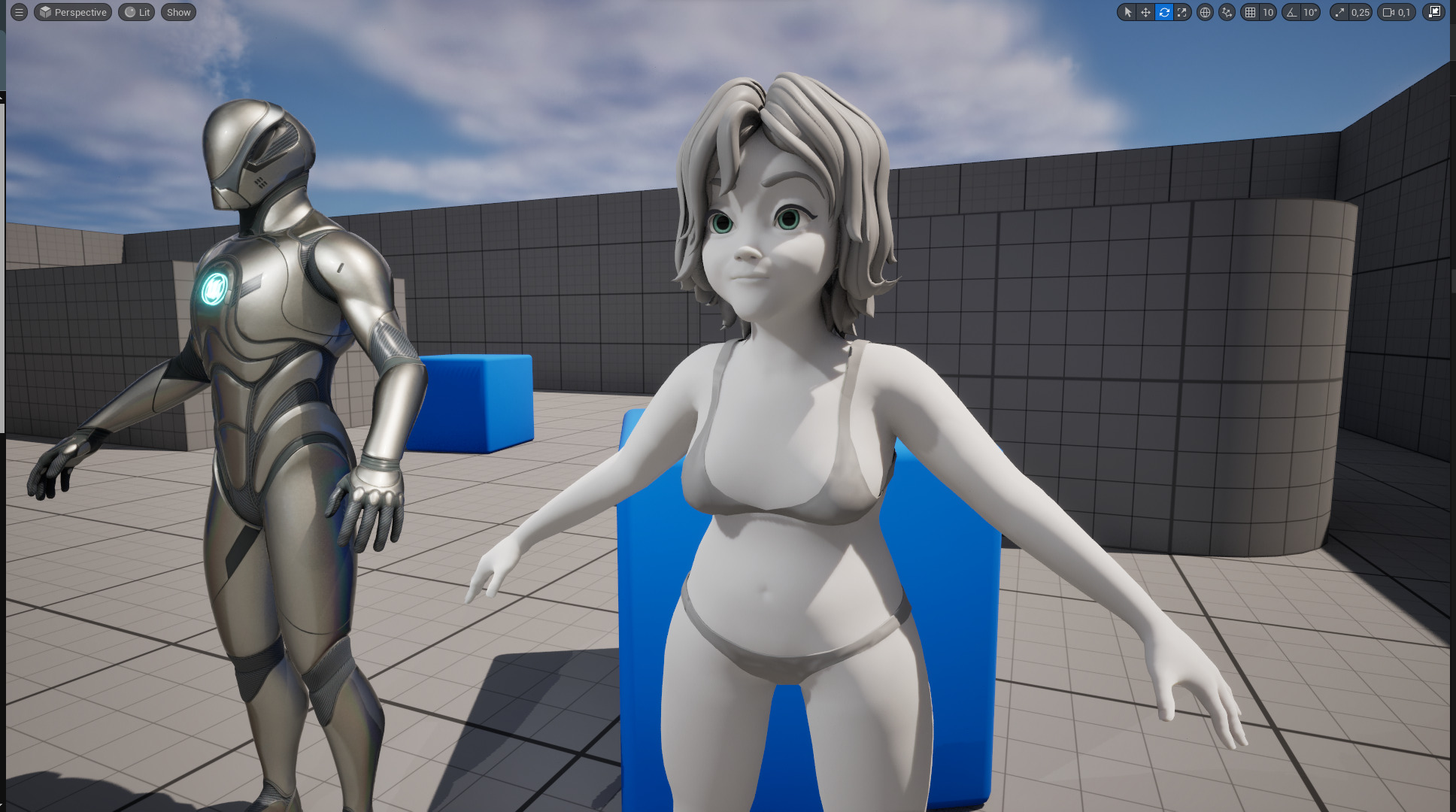 Free Stylized Cartoon Older Woman Rigged Elderly grandmother Low-poly 3D model_26