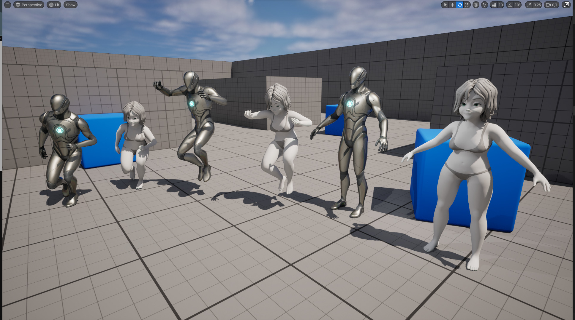 Free Stylized Cartoon Older Woman Rigged Elderly grandmother Low-poly 3D model_27