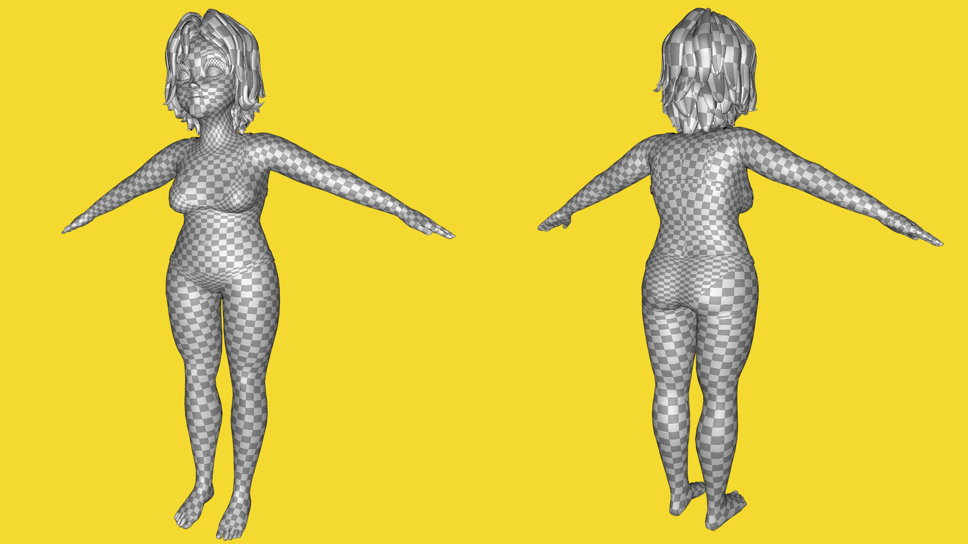 Free Stylized Cartoon Older Woman Rigged Elderly grandmother Low-poly 3D model_28