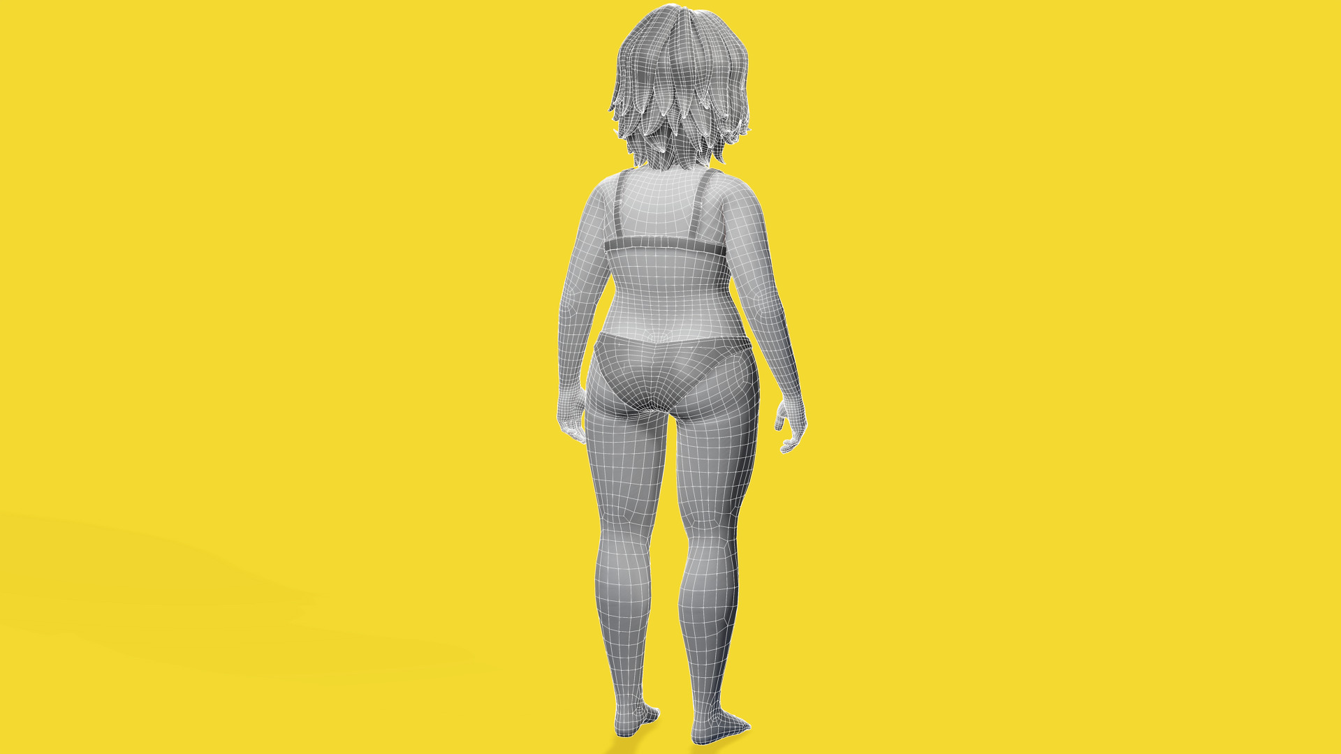 Free Stylized Cartoon Older Woman Rigged Elderly grandmother Low-poly 3D model_6