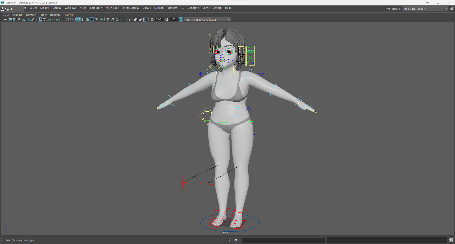 Free Stylized Cartoon Older Woman Rigged Elderly grandmother Low-poly 3D model_18