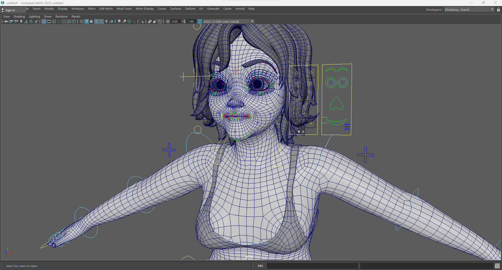 Free Stylized Cartoon Older Woman Rigged Elderly grandmother Low-poly 3D model_17