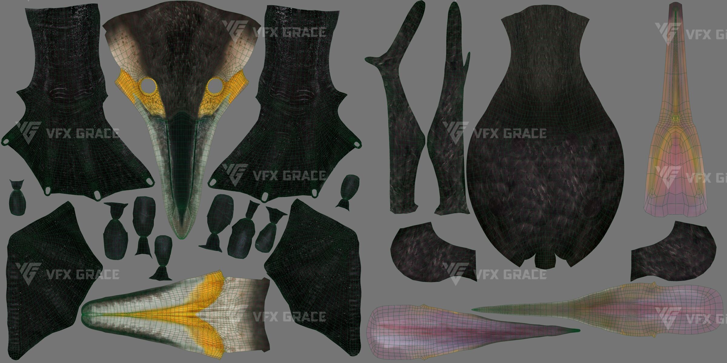 Realistic Cormorant Animation 3D Model Rigged for Blender 3D model_18