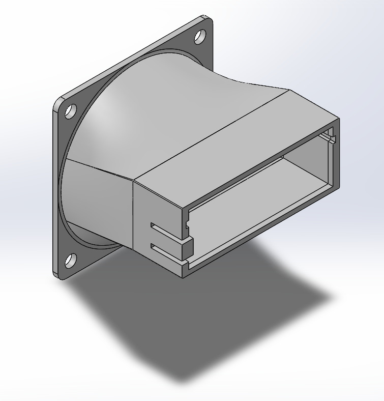 Tesla duct for 60x60xXX fan 3D print model_3