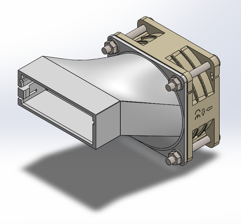 Tesla duct for 60x60xXX fan 3D print model_0
